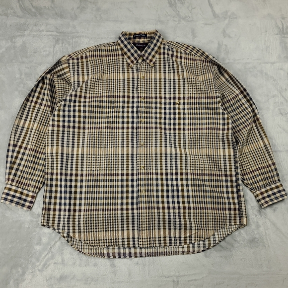 Gant Other - Vintage Gant Imperial Poplin Shirt Mens XL Button Down Houndstooth Plaid Pattern